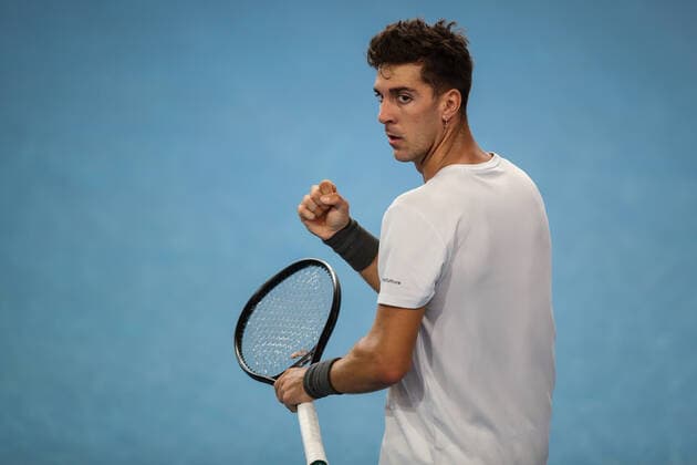 ADELAIDE INTERNATIONAL 2 FINAL, Thanasi Kokkinakis of Australia reacts in his match against Arthur Rinderknech of France during the Adelaide International 2 Mens Final in Adelaide, Saturday, January 15, 2022. ( NO ARCHIVING, EDITORIAL USE ONLY, NO USE IN BOOKS WITHOUT CONSENT ADELAIDE SA AUSTRALIA  Copyright: xMATTxTURNERx 20220115001613566521