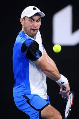 SYDNEY TENNIS CLASSIC, Aslan Karatsev of Russia during the Men?s Final against Andy Murray of Great Britain on Day 6 of the Sydney Tennis Classic at Sydney Olympic Park in Sydney, Saturday, January 15, 2022. ( NO ARCHIVING, EDITORIAL USE ONLY, NO USE IN BOOKS WITHOUT CONSENT SYDNEY NSW AUSTRALIA  Copyright: xDANxHIMBRECHTSx 20220115001613567358