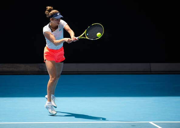 January 15, 2022, MELBOURNE, AUSTRALIA: Elise Mertens of Belgium during practice ahead of the 2022 Australian Open Grand Slam tennis tournament MELBOURNE AUSTRALIA - ZUMAa181 20220115_zaa_a181_072 Copyright: xRobxPrangex