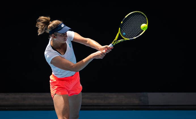 January 15, 2022, MELBOURNE, AUSTRALIA: Elise Mertens of Belgium during practice ahead of the 2022 Australian Open Grand Slam tennis tournament MELBOURNE AUSTRALIA - ZUMAa181 20220115_zaa_a181_074 Copyright: xRobxPrangex