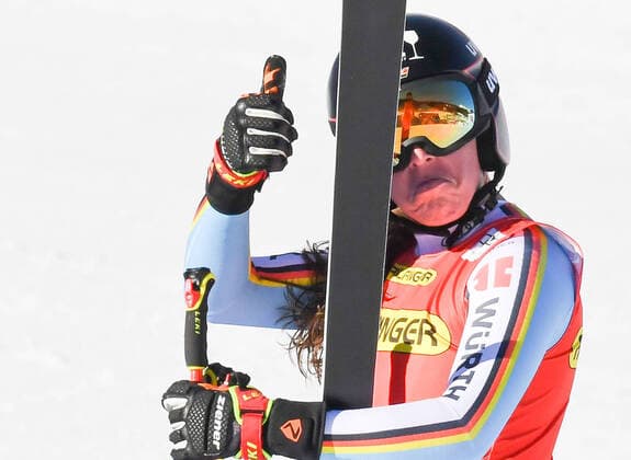 Bilder des Jahres 2022, Sport 01 Januar Sport Themen der Woche KW02 Sport Bilder des Tages AUT, FIS Weltcup Ski Alpin, Zauchensee 15.01.2022, Keelberloch Rennstrecke, Altenmark, AUT, FIS Weltcup Ski Alpin, Abfahrt, Damen, im Bild Kira Weidle (GER), zweiter Platz Kira Weidle of Germany second place reacts after her run of women s Alpine Downhill Race for the FIS ski alpine world cup at the Keelberloch Rennstrecke in Altenmark, Austria on 2022 01 15. Altenmark Steiermark Österreich Keelberloch Rennstrecke *** AUT, FIS alpine ski world cup, Zauchensee 15 01 2022, Keelberloch race track, Altenmark, AUT, FIS alpine ski world cup, downhill, women, in picture Kira Weidle GER , second place Kira Weidle of Germany second place reacts after her run of women s alpine downhill race for the FIS alpine ski world cup at the Keelberloch race track in Altenmark, Austria on 2022 01 15 Altenmark Styria Austria Keelberloch race track