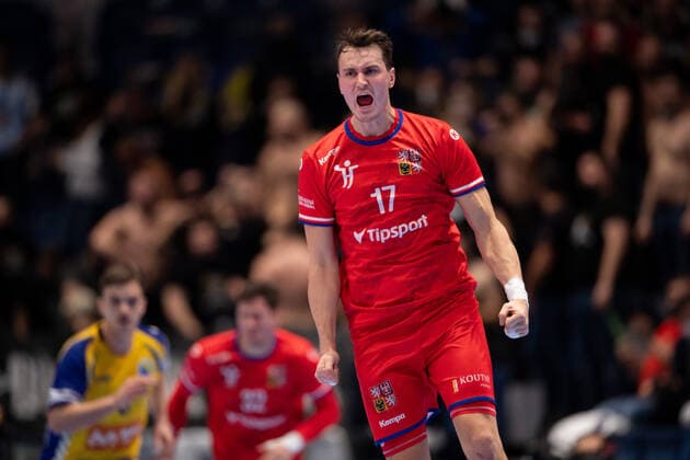 220115 Stanislav Kasparek of Czech Republic celebrates during the 2022 EHF European Handball Championship match between Czech Republic and Bosnia & Herzegovina on January 15, 2022 in Bratislava. Photo: Petter Arvidson BILDBYRAN kod PA PA0368 bbeng ehf euro 2022 em 2022 european men?s handball championship 2022 handball handboll handbolls-em 2022 handball handball-em 2022 czech republic bosnia and herzegovina tjeckien bosnien & hercegovina jubel Copyright: PETTERxARVIDSON BB220115PA040