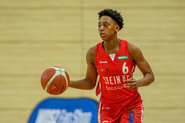 Basketball, DBBL, 1. BL, Damen, Gisa Lions SV Halle - Herner TC Halle, Deutschland 15. Januar 2022: 1.BBL - Damen - 2021 2022 - Gisa Lions SV Halle vs. Herne Tayler Mingo (Herne) SWH.arena Sachsen Anhalt Copyright: xFotostandx xxBallaschx