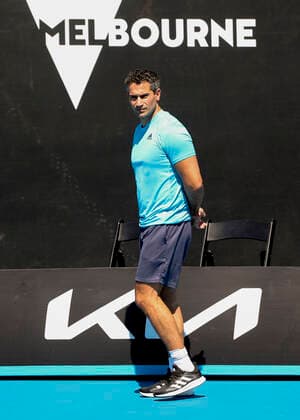 Franco Bianco , Freund von Angelique Kerber (GER) waehrend einer Trainingseinheit, Training, Trainer, coach Copyright: xJuergenxHasenkopfx