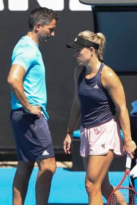 Franco Bianco , Freund von Angelique Kerber (GER) waehrend einer Trainingseinheit, Training, Trainer, coach Copyright: xJuergenxHasenkopfx