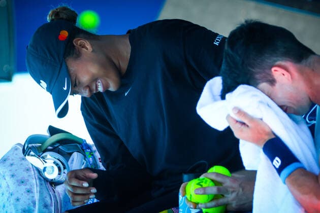 Japanese Naomi Osaka pictured during a training session, ahead of the Australian Open Grand Slam tennis tournament, Sunday 16 January 2022 in Melbourne Park, Melbourne, Australia. The 2022 edition of the Australian Grand Slam takes place in the ongoing pandemic. PATRICKxHAMILTON  x3285671x