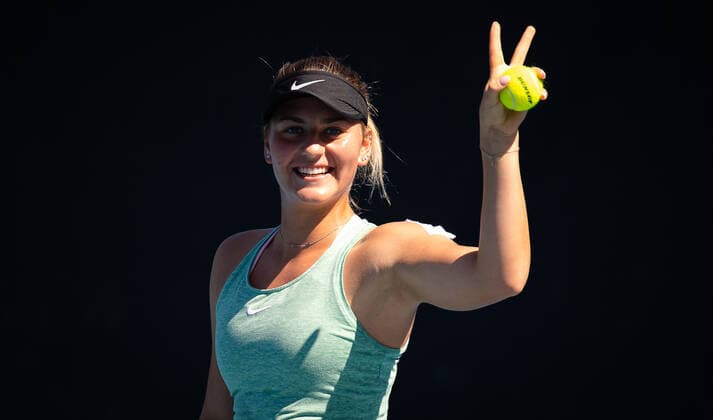 January 16, 2022, MELBOURNE, AUSTRALIA: Marta Kostyuk of Ukraine during practice ahead of the 2022 Australian Open Grand Slam tennis tournament MELBOURNE AUSTRALIA - ZUMAa181 20220116_zaa_a181_152 Copyright: xRobxPrangex