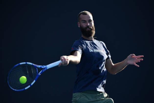 Benoit Paire at practice TENNIS : Australian Open 2022 AntoineCouvercelle Panoramic 