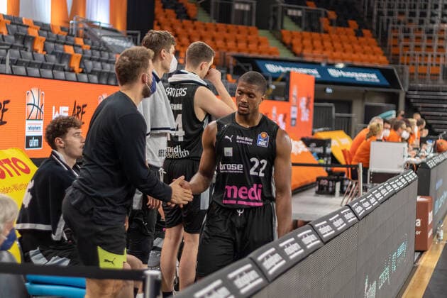 Camron WELLS (Medi Bayreuth, 22), Ratiopharm Ulm vs. Medi Bayreuth, Basketball, Basketball Bundesliga, 17. Spieltag, 2021 2022, 16.01.2021, Ratiopharm Ulm vs. Medi Bayreuth, Basketball, Basketball Bundesliga, 17. Spieltag, 2021 2022, 16.01.2021 Neu- Ulm Copyright: xEibner-Pressefotox EP_FMR