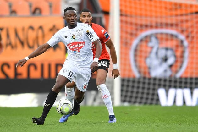 Casimir NINGA (Angers) FOOTBALL : Lorient vs Angers - Ligue 1 - 16 01 2022 Pano92 Panoramic 