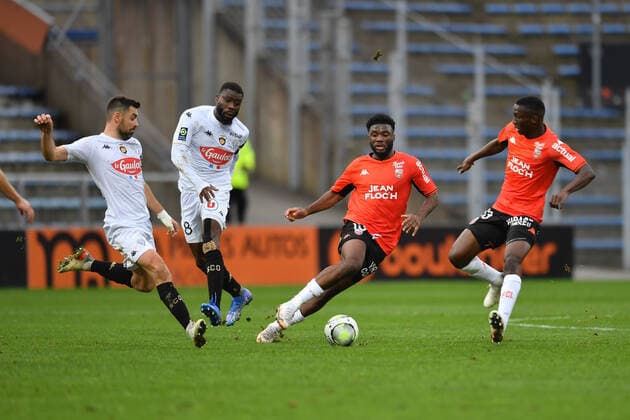 Moffi Terem (FC Lorient) FOOTBALL : Lorient vs Angers - Ligue 1 - 16 01 2022 Pano92 Panoramic 