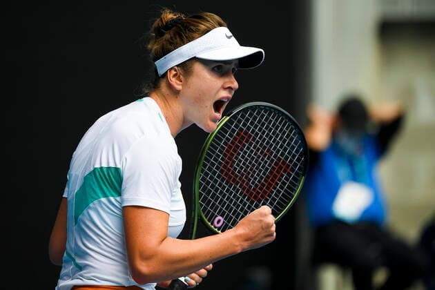 TENNIS AUSTRALIAN OPEN, Elina Svitolina of Ukraine reacts during her first Round Women s singles match match against Fiona Ferro of France on Day 1 of the Australian Open, at Melbourne Park, in Melbourne, Monday, January 17, 2022. ( NO ARCHIVING, EDITORIAL USE ONLY, NO USE IN BOOKS WITHOUT CONSENT MELBOURNE VIC AUSTRALIA  Copyright: xDEANxLEWINSx 20220117001614089088