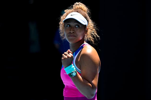Sport Bilder des Tages TENNIS AUSTRALIAN OPEN, Naomi Osaka of Japan celebrates after winning her first Round Women s singles match against Camila Osorio of Colombia on Day 1 of the Australian Open, at Melbourne Park, in Melbourne, Monday, January 17, 2022. ( NO ARCHIVING, EDITORIAL USE ONLY, NO USE IN BOOKS WITHOUT CONSENT MELBOURNE VIC AUSTRALIA  Copyright: xDAVExHUNTx 20220117001614117939