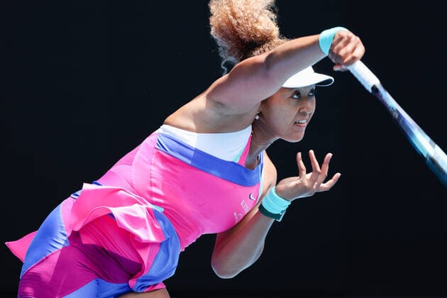 January 17, 2022: 13th seed NAOMI OSAKA (JPN) in action against CAMILA OSORIO (COL) on Rod Laver Arena in a Women s Singles 1st round match on day 1 of the 2022 Australian Open in Melbourne, Australia. Cal Media. Osaka won 6:3 6:3 USA - ZUMAc04_ 20220117_zaf_c04_008 Copyright: xSydneyxLowx