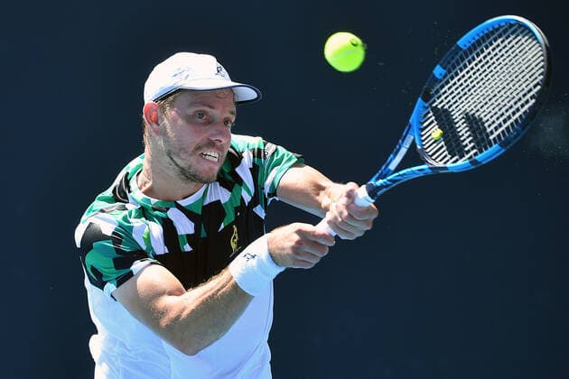 TENNIS AUSTRALIAN OPEN, James Duckworth of Australia in action during their mens singles match against Adrian Mannarino of France on Day 1 of the Australian Open tennis tournament, at Melbourne Park, in Melbourne, Monday, January 17, 2022. ( NO ARCHIVING, EDITORIAL USE ONLY, NO USE IN BOOKS WITHOUT CONSENT MELBOURNE VIC AUSTRALIA  Copyright: xJAMESxROSSx 0147951452st