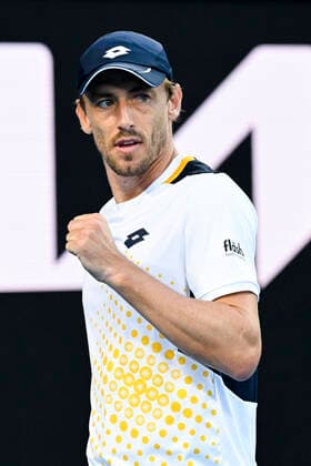 TENNIS AUSTRALIAN OPEN, John Millman of Australia reacts during his first Round Men s singles match against Feliciano Lopez of Spain on Day 1 of the Australian Open, at Melbourne Park, in Melbourne, Monday, January 17, 2022. ( NO ARCHIVING, EDITORIAL USE ONLY, NO USE IN BOOKS WITHOUT CONSENT MELBOURNE VIC AUSTRALIA  Copyright: xDEANxLEWINSx 20220117001614163628