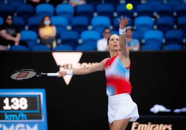 January 17, 2022, MELBOURNE, AUSTRALIA: Andrea Petkovic of Germany in action during the first round of the 2022 Australian Open Grand Slam tennis tournament against Barbora Krejcikova of the Czech Republic MELBOURNE AUSTRALIA - ZUMAa181 20220117_zaa_a181_192 Copyright: xRobxPrangex