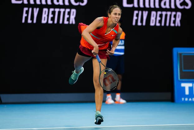 January 17, 2022, MELBOURNE, AUSTRALIA: Madison Keys of the United States in action during the first round of the 2022 Australian Open Grand Slam tennis tournament against Sofia Kenin of the United States MELBOURNE AUSTRALIA - ZUMAa181 20220117_zaa_a181_249 Copyright: xRobxPrangex