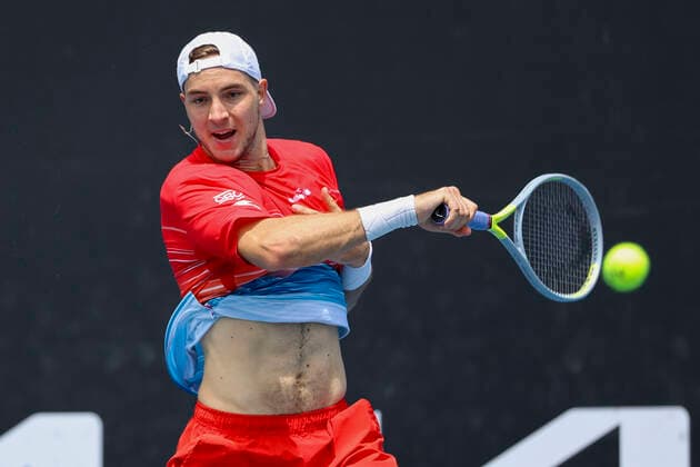 Jan-Lennard Struff (GER) Tennis - Australian Open 2022 - Grand Slam - Melbourne Park - Melbourne - Victoria - Australia - 18 January 2022. Copyright: xJuergenxHasenkopfx