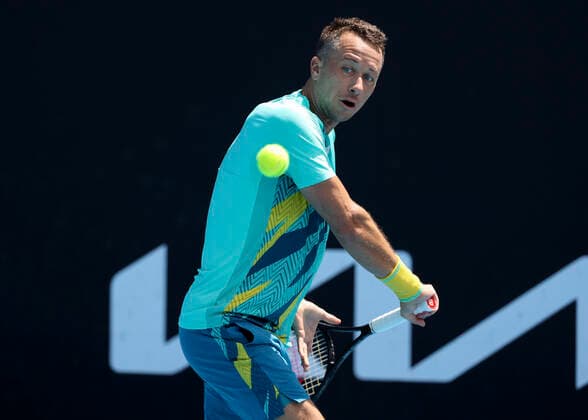 Philipp Kohlschreiber (GER) Tennis - Australian Open 2022 - Grand Slam - Melbourne Park - Melbourne - Victoria - Australia - 18 January 2022. Copyright: xJuergenxHasenkopfx