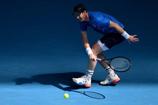 TENNIS AUSTRALIAN OPEN, Andy Murray of Great Britain plays a shot during the first round Men?s singles match against Nikoloz Basilashvili of Georgia on Day 2 of the Australian Open, at Melbourne Park, in Melbourne, Tuesday, January 18, 2022. ( NO ARCHIVING, EDITORIAL USE ONLY, NO USE IN BOOKS WITHOUT CONSENT MELBOURNE VIC AUSTRALIA  Copyright: xDAVExHUNTx 20220118001614389752