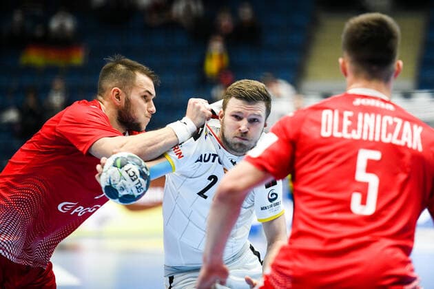 Philipp WEBER (20) during the handball match Poland vs Germany, Men™s EHF EURO 2022 Hungary, Slovakia, Bratislava, 18.01.2021,  Copyright: xNebojsaxTejicx xkolektiffx
