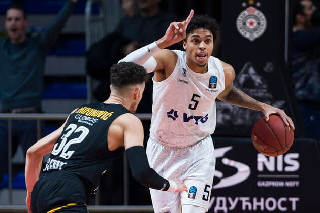 Caleb Homesley of Hamburg Towers, Partizan Nis Belgrade vs Hamburg Towers, Euro Cup Basketball, 18 January, 18.01.2022 Partizan Nis Belgrade vs Hamburg Towers, Euro Cup Basketball, 18 January, 18.01.2022 Belgrade Copyright: xEIBNER NikolaxKrsticx EP_EER