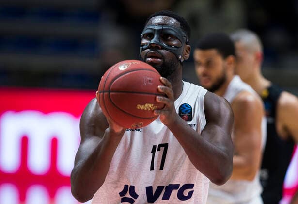 Eddy Edigin of Hamburg Towers, Partizan Nis Belgrade vs Hamburg Towers, Euro Cup Basketball, 18 January, 18.01.2022 Partizan Nis Belgrade vs Hamburg Towers, Euro Cup Basketball, 18 January, 18.01.2022 Belgrade Copyright: xEIBNER NikolaxKrsticx EP_EER