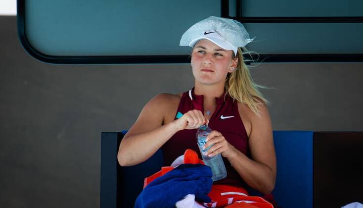 Mandatory Credit: Photo by Rob Prange Shutterstock (12763713ab) Marta Kostyuk of Ukraine in action during the second round of the 2022 Australian Open Grand Slam tennis tournament Australian Open, Day Three, Tennis, Melbourne Park, Melbourne, Australia - 19 Jan 2022 Australian Open, Day Three, Tennis, Melbourne Park, Melbourne, Australia - 19 Jan 2022 Copyright: xRobxPrange Shutterstockx 12763713ab