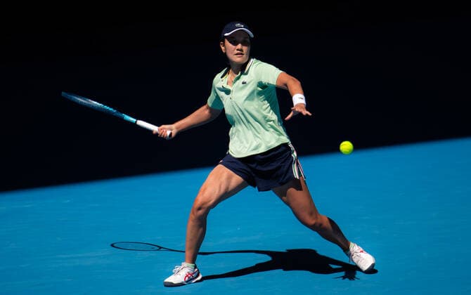Mandatory Credit: Photo by Rob Prange Shutterstock (12763713bw) Harmony Tan of France in action during the second round of the 2022 Australian Open Grand Slam tennis tournament Australian Open, Day Three, Tennis, Melbourne Park, Melbourne, Australia - 19 Jan 2022 Australian Open, Day Three, Tennis, Melbourne Park, Melbourne, Australia - 19 Jan 2022 Copyright: xRobxPrange Shutterstockx 12763713bw