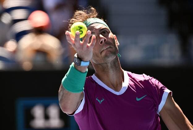 Mandatory Credit: Photo by James Gourley Shutterstock (12763717cj) Rafael Nadal during his second round match Australian Open, Day Three, Tennis, Melbourne Park, Melbourne, Australia - 19 Jan 2022 Australian Open, Day Three, Tennis, Melbourne Park, Melbourne, Australia - 19 Jan 2022 Copyright: xJamesxGourley Shutterstockx 12763717cj