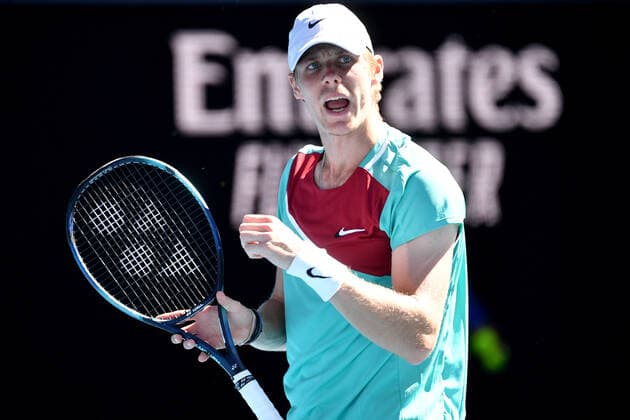 TENNIS AUSTRALIAN OPEN, Denis Shapovalov of Canada gestures during his second round Men?s singles match against Sonwoo Kwon of Korea on Day 3 of the Australian Open, at Melbourne Park, in Melbourne, Wednesday, January 19, 2022. ( NO ARCHIVING, EDITORIAL USE ONLY, NO USE IN BOOKS WITHOUT CONSENT MELBOURNE VIC AUSTRALIA  Copyright: xJAMESxROSSx 20220119001614654387