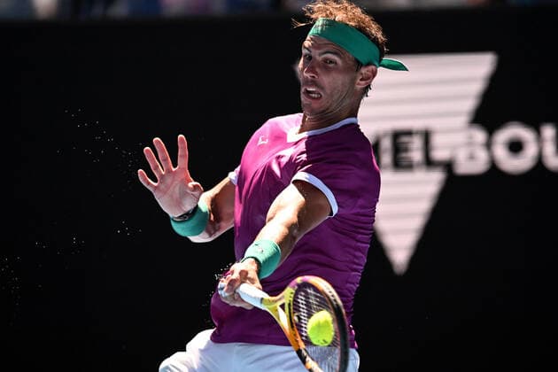 Mandatory Credit: Photo by James Gourley Shutterstock (12763717cm) Rafael Nadal during his second round match Australian Open, Day Three, Tennis, Melbourne Park, Melbourne, Australia - 19 Jan 2022 Australian Open, Day Three, Tennis, Melbourne Park, Melbourne, Australia - 19 Jan 2022 Copyright: xJamesxGourley Shutterstockx 12763717cm