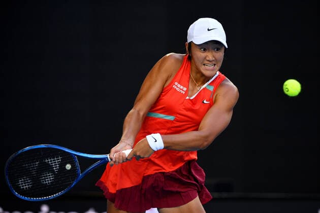 TENNIS AUSTRALIAN OPEN, Xiyu Wang of China during her second round Women?s singles match against Barbora Krejcikova of the Czech Republic on Day 3 of the Australian Open, at Melbourne Park, in Melbourne, Wednesday, January 19, 2022. ( NO ARCHIVING, EDITORIAL USE ONLY, NO USE IN BOOKS WITHOUT CONSENT MELBOURNE VIC AUSTRALIA  Copyright: xJAMESxROSSx 20220119001614666718
