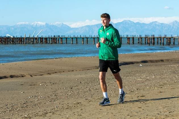 SOCCER - BL, Rapid, training camp BELEK,TURKEY,19.JAN.2022 - SOCCER - ADMIRAL Bundesliga, SK Rapid Wien, training camp. Image shows Lion Schuster (Rapid).  GEPAxpictures xPhilippxBrem