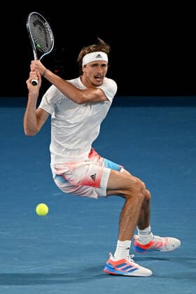 TENNIS AUSTRALIAN OPEN, Alexander Zverev of Germany plays a shot during his second round Men?s singles match against John Millman of Australia on Day 3 of the Australian Open, at Melbourne Park, in Melbourne, Wednesday, January 19, 2022. ( NO ARCHIVING, EDITORIAL USE ONLY, NO USE IN BOOKS WITHOUT CONSENT MELBOURNE VIC AUSTRALIA  Copyright: xDAVExHUNTx 20220119001614699976