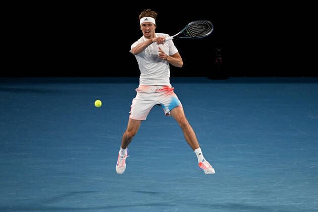 TENNIS AUSTRALIAN OPEN, Alexander Zverev of Germany plays a shot during his second round Men?s singles match against John Millman of Australia on Day 3 of the Australian Open, at Melbourne Park, in Melbourne, Wednesday, January 19, 2022. ( NO ARCHIVING, EDITORIAL USE ONLY, NO USE IN BOOKS WITHOUT CONSENT MELBOURNE VIC AUSTRALIA  Copyright: xDAVExHUNTx 20220119001614700576