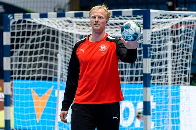 Handball, EM, Nationalteam Deutschland Training Bratislava, 19. Januar 2022: Handball EHF EM, Vorrunde, Gruppe D, Training Deutschland Sebastian Firnhaber (Deutschland Erlangen) Bratislava Slovakia