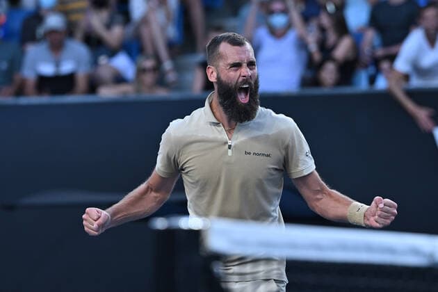 Benoit Paire wins vs Grigor Dimitrov TENNIS : Australian Open 2022 AntoineCouvercelle Panoramic 