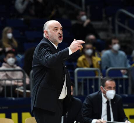 Basketball, Herren, Saison 2021 2022, Turkish Airlines EuroLeague (22. Spieltag), Alba Berlin - Real Madrid, Trainer Pablo Laso (Real Madrid), 20.01. 2022, Copyright: xSebastianxRäppold MatthiasxKochx