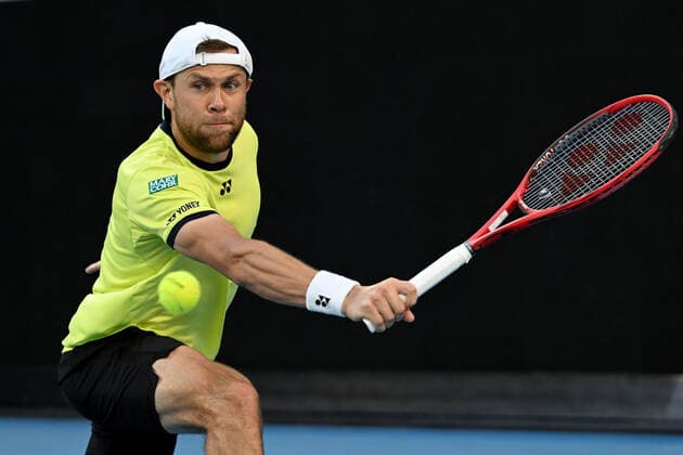 TENNIS AUSTRALIAN OPEN, Radu Albot of Moldova during his third round Men?s singles match against Alexander Zverev of Germany on Day 5 of the Australian Open, at Melbourne Park, in Melbourne, Friday, January 21, 2022. ( NO ARCHIVING, EDITORIAL USE ONLY, NO USE IN BOOKS WITHOUT CONSENT MELBOURNE VIC AUSTRALIA  Copyright: xDEANxLEWINSx 20220121001615412929