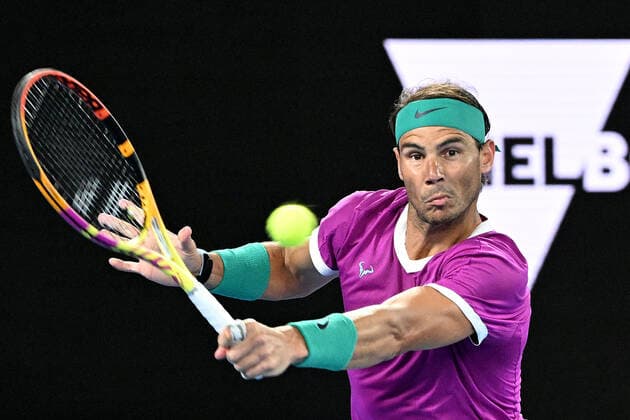 TENNIS AUSTRALIAN OPEN, Rafael Nadal of Spain during his third round Men?s singles match against Karen Khachanov of Russia on Day 5 of the Australian Open, at Melbourne Park, in Melbourne, Friday, January 21, 2022. ( NO ARCHIVING, EDITORIAL USE ONLY, NO USE IN BOOKS WITHOUT CONSENT MELBOURNE VIC AUSTRALIA  Copyright: xDAVExHUNTx 20220121001615461437
