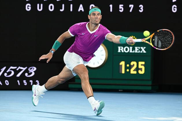TENNIS AUSTRALIAN OPEN, Rafael Nadal of Spain during his third round Men?s singles match against Karen Khachanov of Russia on Day 5 of the Australian Open, at Melbourne Park, in Melbourne, Friday, January 21, 2022. ( NO ARCHIVING, EDITORIAL USE ONLY, NO USE IN BOOKS WITHOUT CONSENT MELBOURNE VIC AUSTRALIA  Copyright: xDAVExHUNTx 20220121001615483712