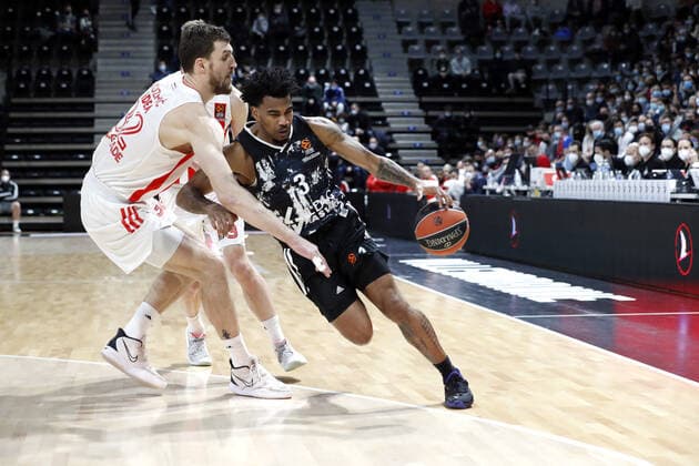 Chris Jones LDLC ASVEL BASKETBALL : LDLC Asvel vs Etoile Rouge Belgrade - Seniors -men- Round 22 Euroleague men - Lyon - 21 01 2022 StephanePillaud Panoramic 