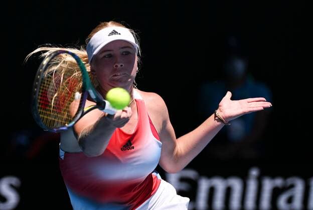 Mandatory Credit: Photo by James Gourley Shutterstock (12765088z) Clara Tauson in third round action Australian Open, Day Six, Tennis, Melbourne Park, Melbourne, Australia - 22 Jan 2022 Australian Open, Day Six, Tennis, Melbourne Park, Melbourne, Australia - 22 Jan 2022  Copyright: xJamesxGourley Shutterstockx 12765088z