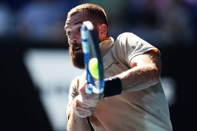 Mandatory Credit: Photo by Ella Ling Shutterstock (12765089bd) Benoit Paire during his third round match Australian Open, Day Six, Tennis, Melbourne Park, Melbourne, Australia - 22 Jan 2022 Australian Open, Day Six, Tennis, Melbourne Park, Melbourne, Australia - 22 Jan 2022 Copyright: xEllaxLing Shutterstockx 12765089bd
