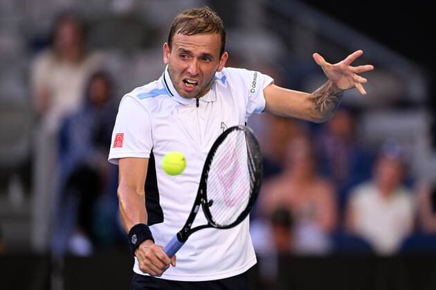 Mandatory Credit: Photo by James Gourley Shutterstock (12765088gi) Dan Evans during his third round match Australian Open, Day Six, Tennis, Melbourne Park, Melbourne, Australia - 22 Jan 2022 Australian Open, Day Six, Tennis, Melbourne Park, Melbourne, Australia - 22 Jan 2022 Copyright: xJamesxGourley Shutterstockx 12765088gi