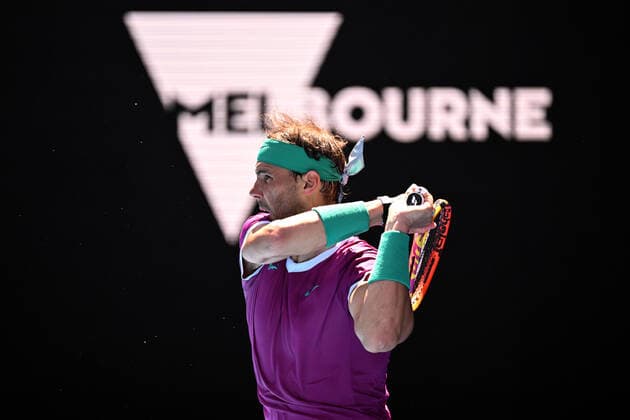 Mandatory Credit: Photo by James Gourley Shutterstock (12765097da) Rafael Nadal during his fourth round match Australian Open, Day Seven, Tennis, Melbourne Park, Melbourne, Australia - 23 Jan 2022 Australian Open, Day Seven, Tennis, Melbourne Park, Melbourne, Australia - 23 Jan 2022 Copyright: xJamesxGourley Shutterstockx 12765097da