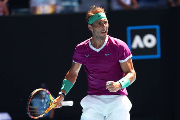 Mandatory Credit: Photo by Ella Ling Shutterstock (12765096dx) Rafael Nadal during his fourth round match Australian Open, Day Seven, Tennis, Melbourne Park, Melbourne, Australia - 23 Jan 2022 Australian Open, Day Seven, Tennis, Melbourne Park, Melbourne, Australia - 23 Jan 2022 Copyright: xEllaxLing Shutterstockx 12765096dx
