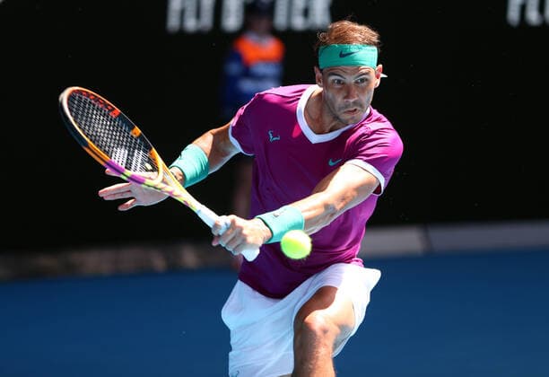 Mandatory Credit: Photo by Ella Ling Shutterstock (12765096ed) Rafael Nadal during his fourth round match Australian Open, Day Seven, Tennis, Melbourne Park, Melbourne, Australia - 23 Jan 2022 Australian Open, Day Seven, Tennis, Melbourne Park, Melbourne, Australia - 23 Jan 2022 Copyright: xEllaxLing Shutterstockx 12765096ed